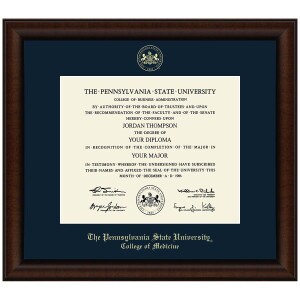 #140 Penn State College of Medicine diploma frame Lenox (Walnut)